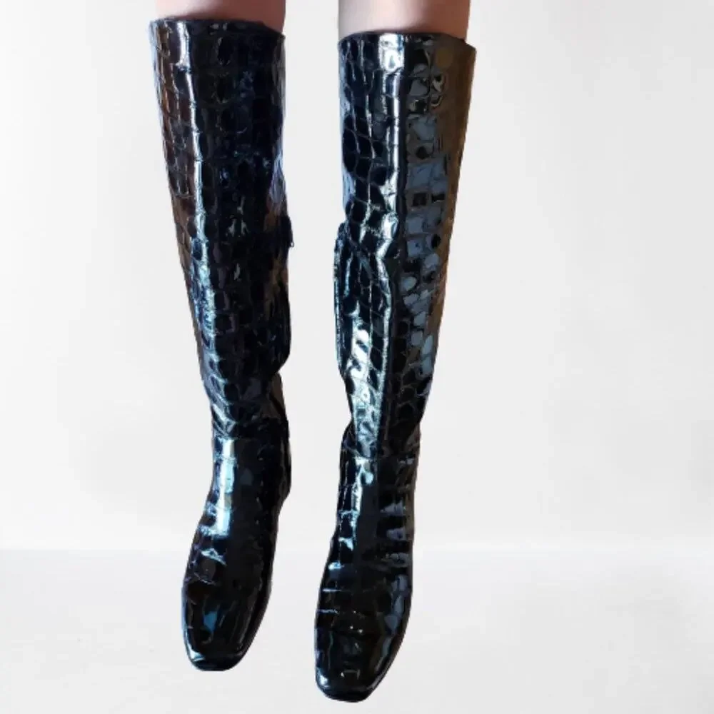 Charles Nolan New York Croc Embossed Boots 8.5